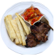 Yam Chips & Spicy Goat